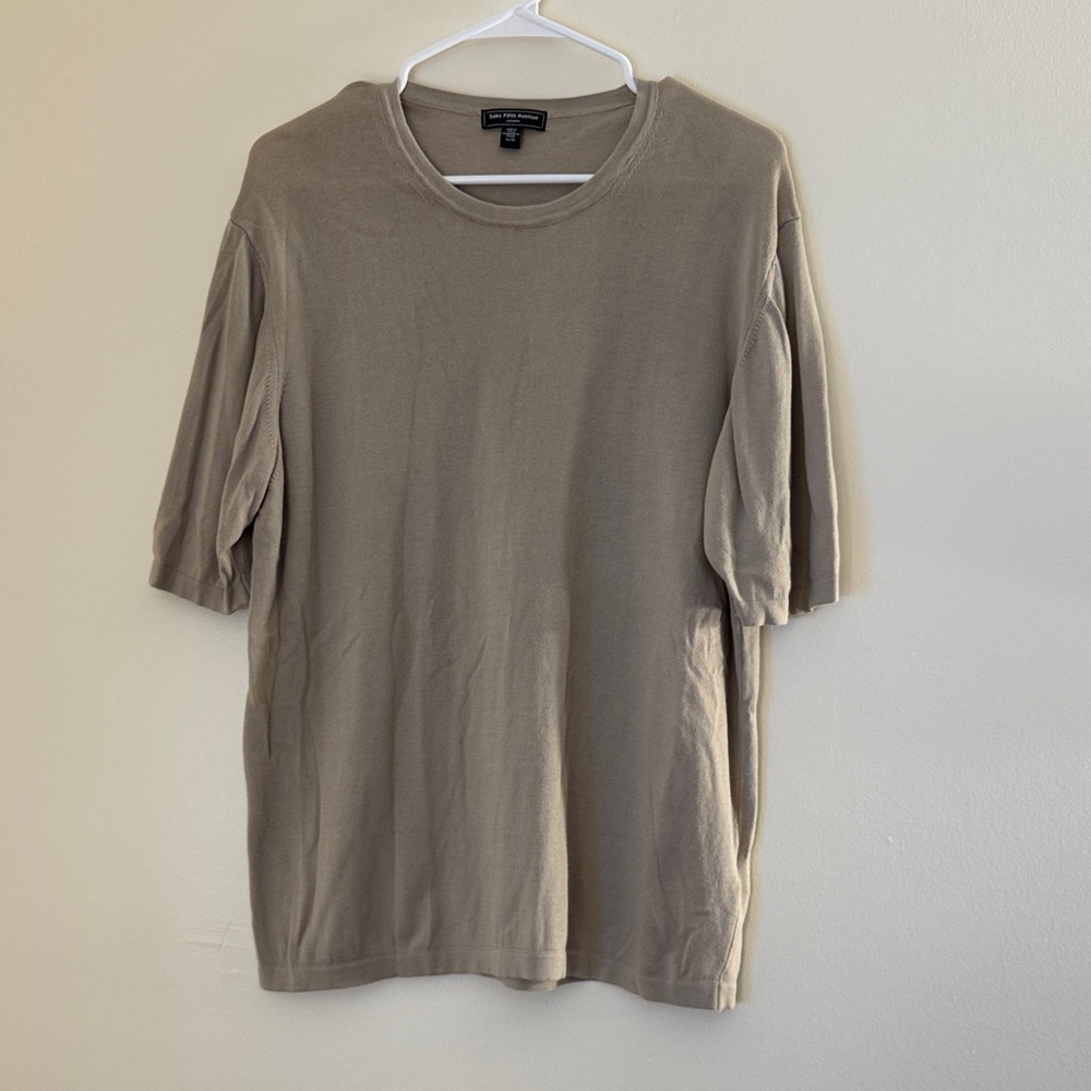 SAKS FIFTH AVENUE Modern Short Sleeve Sweater Tee